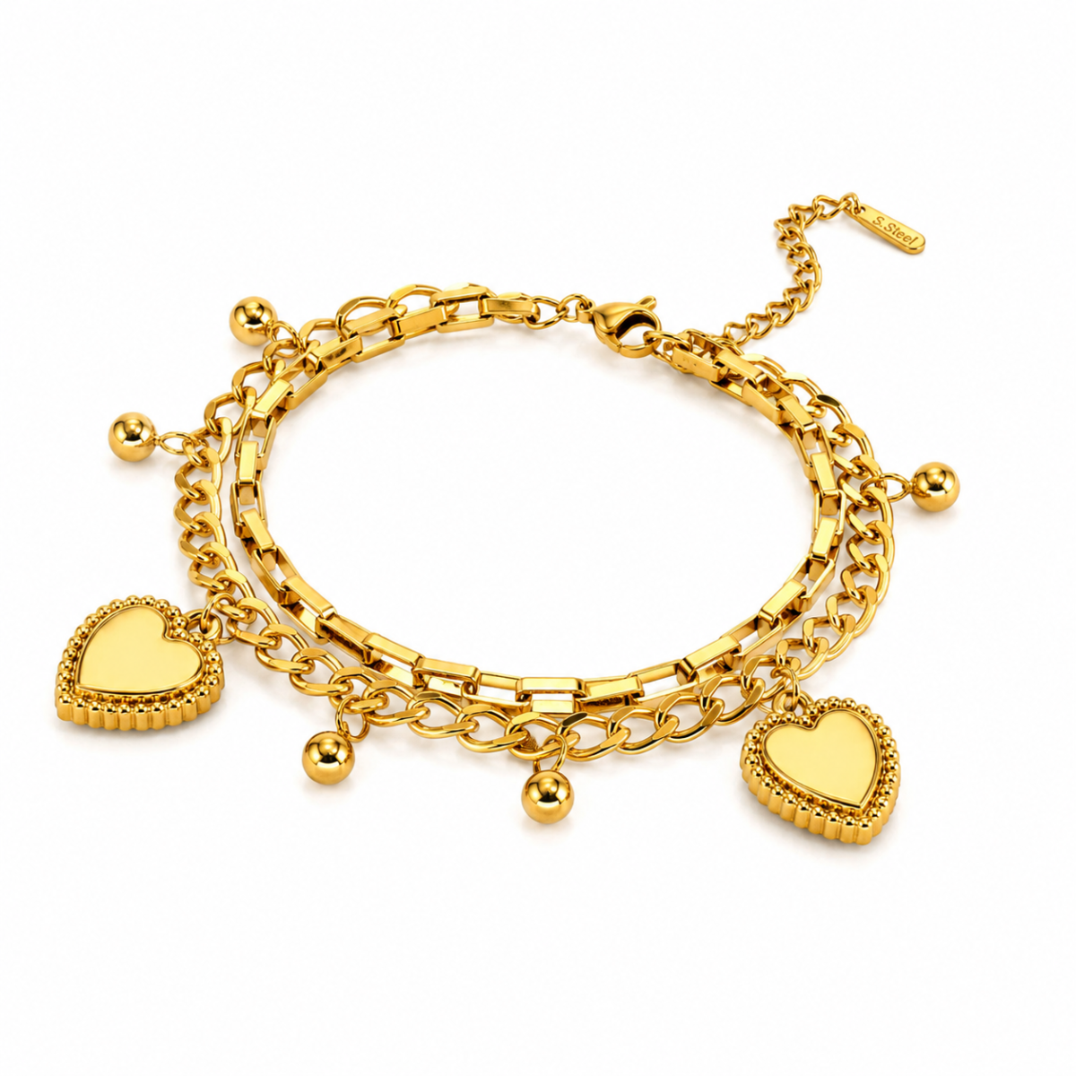 hearts chams over bracelet