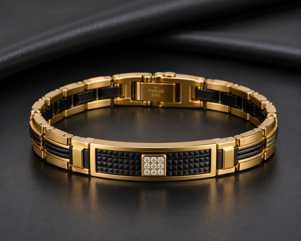 pl mens bracelet gold 